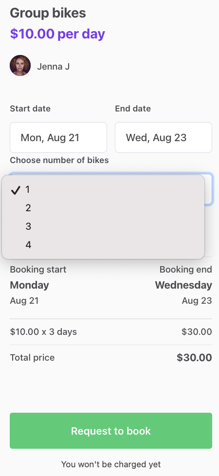 Seat selection in Order Panel